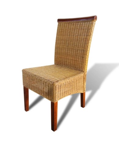 Chaises de salle à manger 2 pcs Marron Rotin naturel