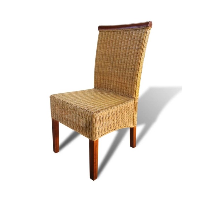 Chaises de salle à manger 2 pcs Marron Rotin naturel
