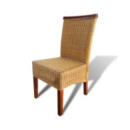 Chaises de salle à manger 2 pcs Marron Rotin naturel