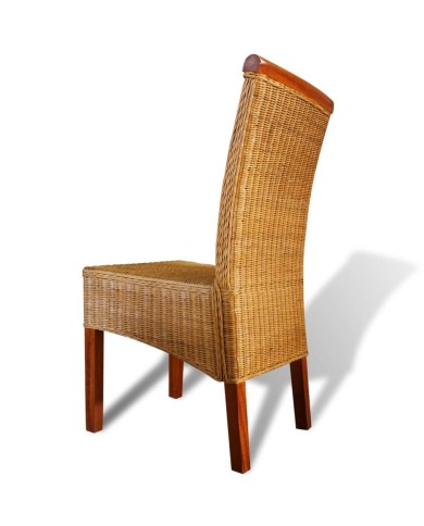 Chaises de salle à manger 2 pcs Marron Rotin naturel