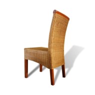 Chaises de salle à manger 2 pcs Marron Rotin naturel