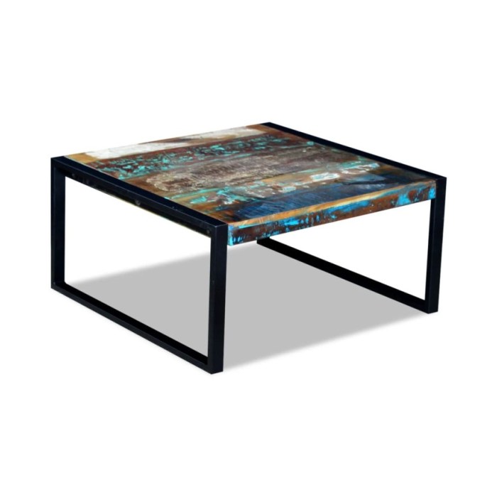 Table basse Bois de récupération massif 80 x 80 x 40 cm