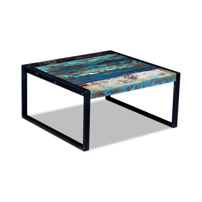 Table basse Bois de récupération massif 80 x 80 x 40 cm