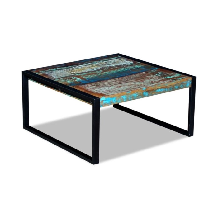 Table basse Bois de récupération massif 80 x 80 x 40 cm