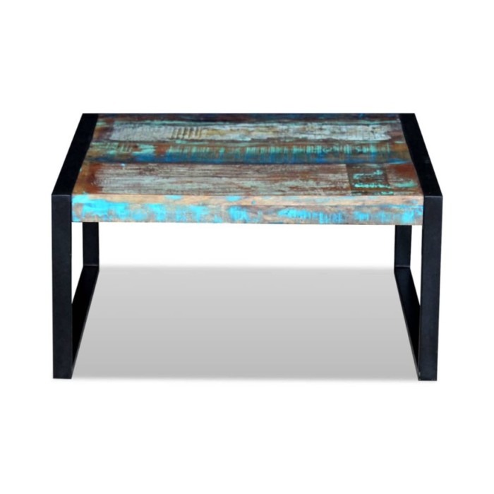 Table basse Bois de récupération massif 80 x 80 x 40 cm