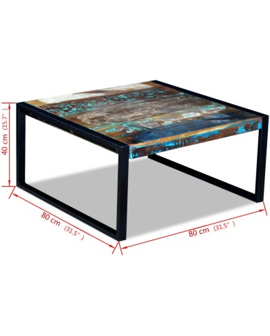Table basse Bois de récupération massif 80 x 80 x 40 cm