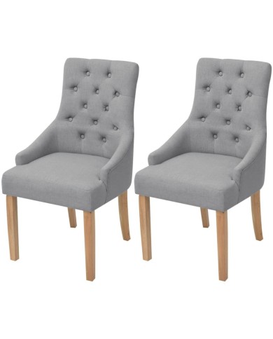 Chaises de salle à manger 2 pcs Gris clair Tissu