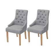 Chaises de salle à manger 2 pcs Gris clair Tissu