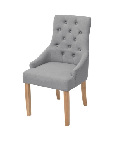 Chaises de salle à manger 2 pcs Gris clair Tissu