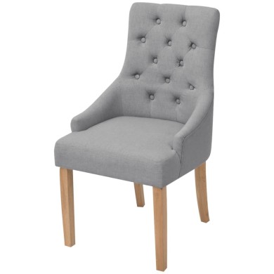 Chaises de salle à manger 2 pcs Gris clair Tissu