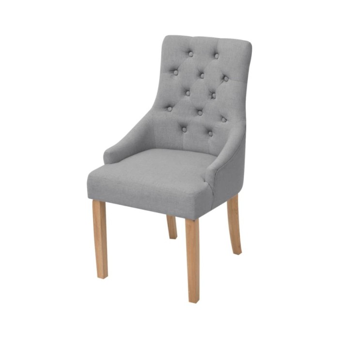 Chaises de salle à manger 2 pcs Gris clair Tissu