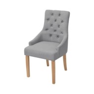 Chaises de salle à manger 2 pcs Gris clair Tissu