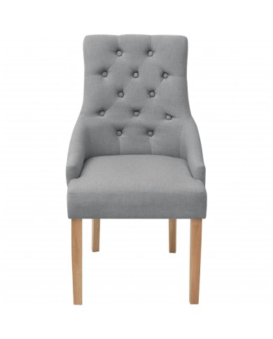 Chaises de salle à manger 2 pcs Gris clair Tissu