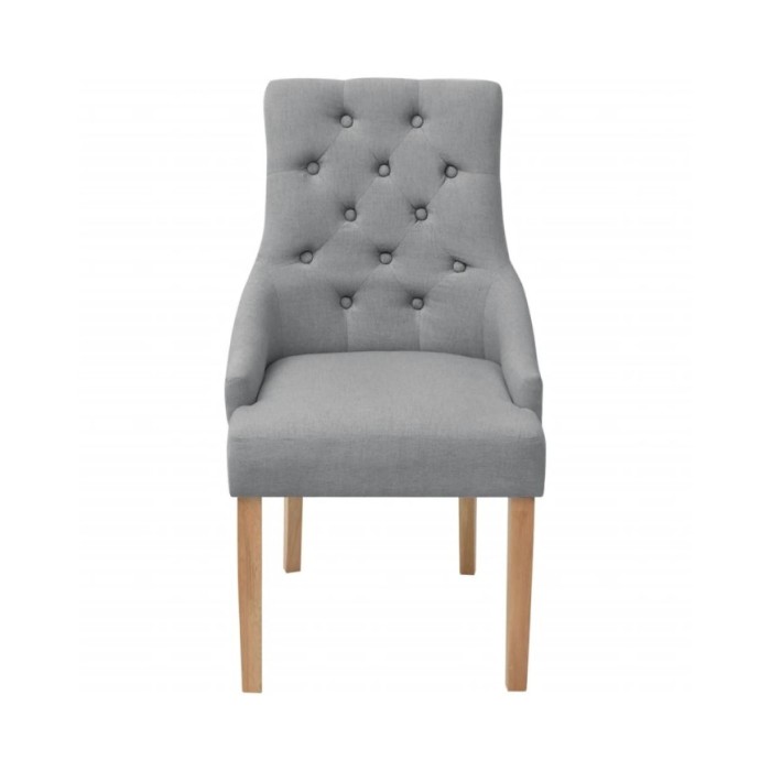Chaises de salle à manger 2 pcs Gris clair Tissu