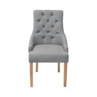Chaises de salle à manger 2 pcs Gris clair Tissu