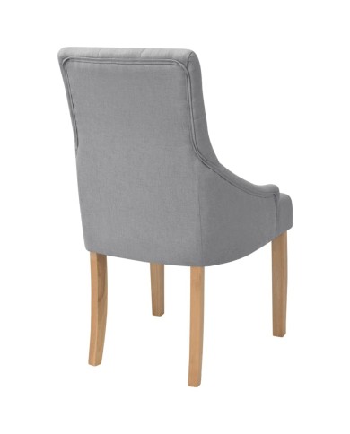 Chaises de salle à manger 2 pcs Gris clair Tissu