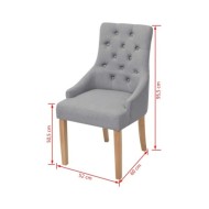 Chaises de salle à manger 2 pcs Gris clair Tissu