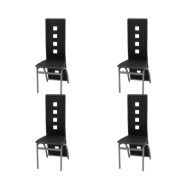 Chaises de salle à manger 4 pcs Noir Similicuir
