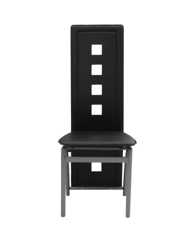 Chaises de salle à manger 4 pcs Noir Similicuir