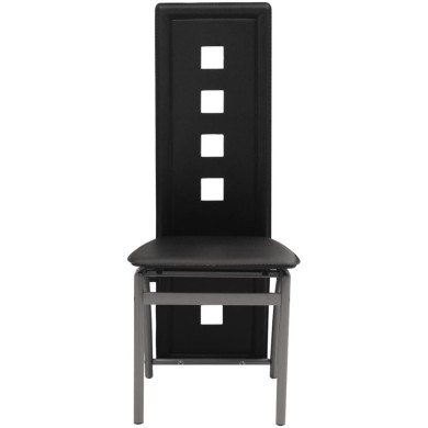 Chaises de salle à manger 4 pcs Noir Similicuir
