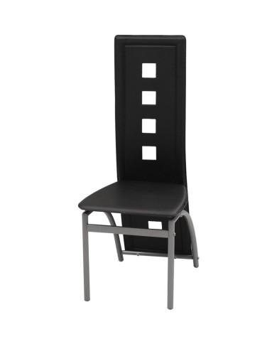 Chaises de salle à manger 4 pcs Noir Similicuir