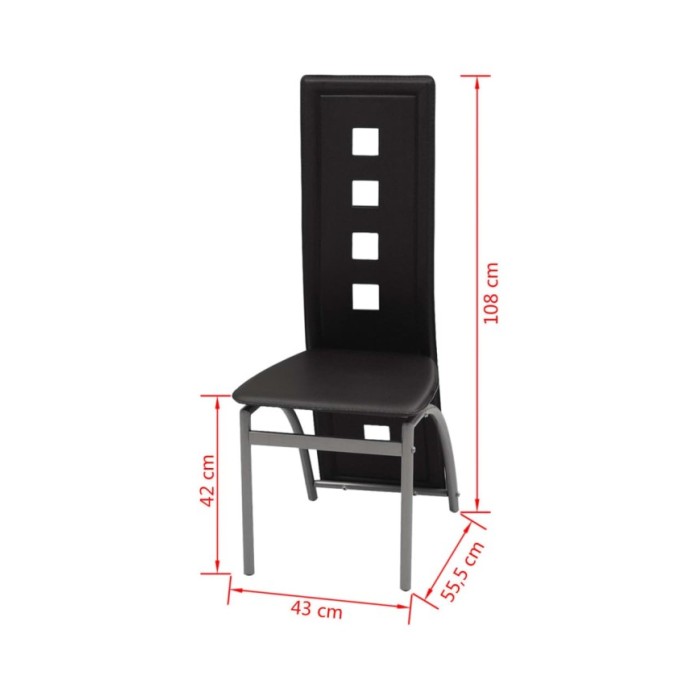 Chaises de salle à manger 4 pcs Noir Similicuir