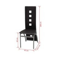 Chaises de salle à manger 4 pcs Noir Similicuir