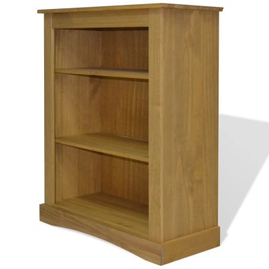 Bibliothèque 3 niveaux Gamme Corona Pin mexicain 81x29x100 cm