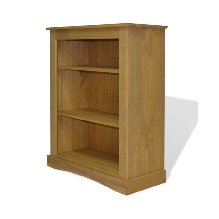 Bibliothèque 3 niveaux Gamme Corona Pin mexicain 81x29x100 cm