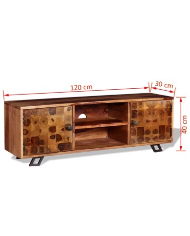 Meuble TV Bois massif de Sesham 120 x 30 x 40 cm