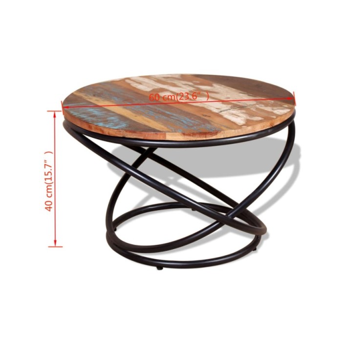 Table basse Bois de récupération massif 60 x 60 x 40 cm
