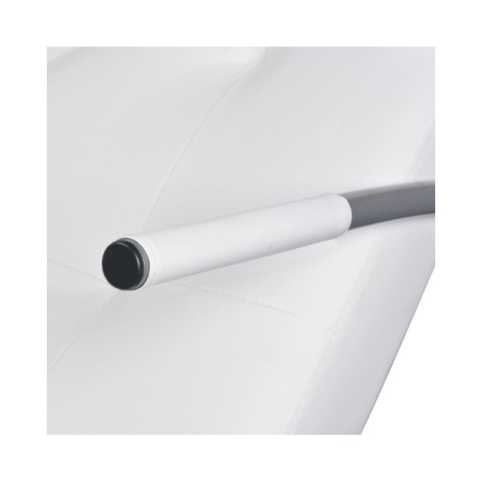 Chaise longue avec oreiller Blanc Similicuir