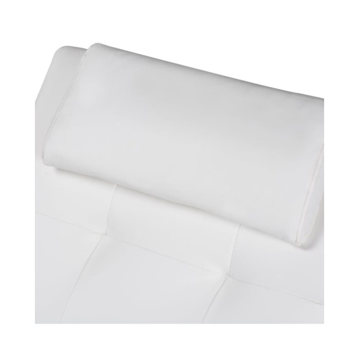 Chaise longue avec oreiller Blanc Similicuir