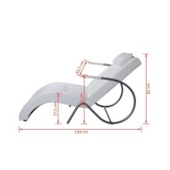 Chaise longue avec oreiller Blanc Similicuir
