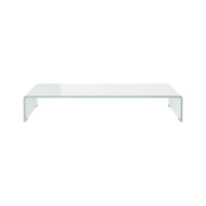 Meuble TV/ Support pour moniteur 80 x 30 x 13 cm Verre Blanc