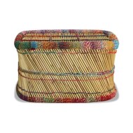 Table basse Bambou avec Détails Chindi Multicolore