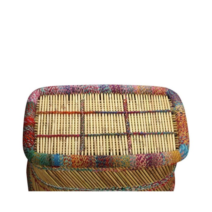 Table basse Bambou avec Détails Chindi Multicolore