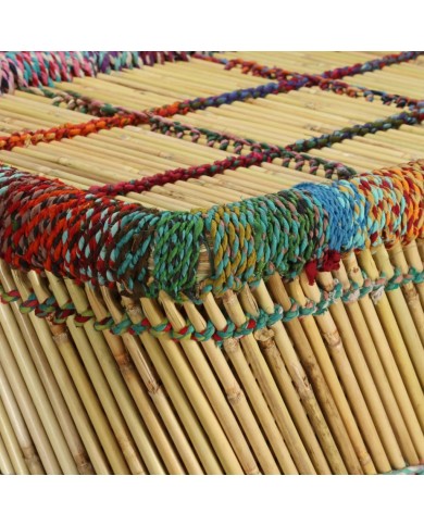 Table basse Bambou avec Détails Chindi Multicolore
