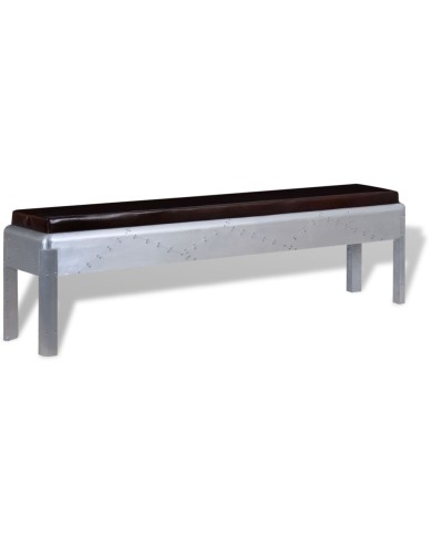 Banc d'entrée Cuir véritable 160 x 32 x 45 cm