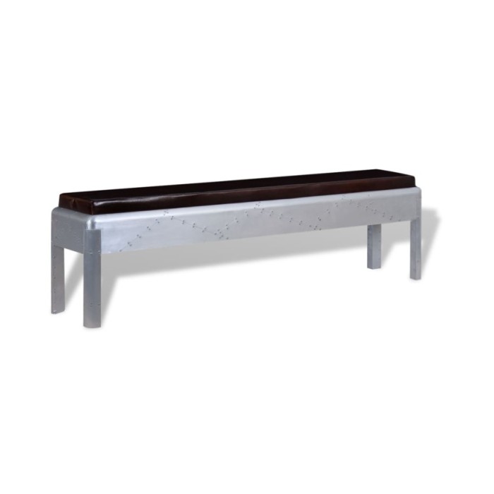 Banc d'entrée Cuir véritable 160 x 32 x 45 cm