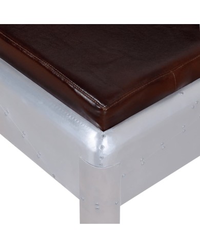 Banc d'entrée Cuir véritable 160 x 32 x 45 cm