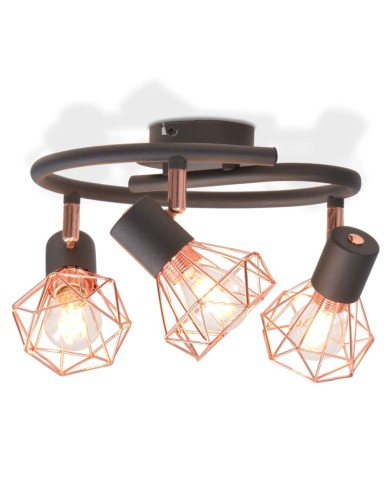 Plafonnier avec 3 ampoules LED à filament 12 W