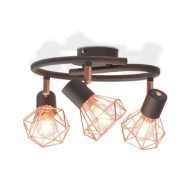 Plafonnier avec 3 ampoules LED à filament 12 W