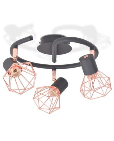 Plafonnier avec 3 ampoules LED à filament 12 W