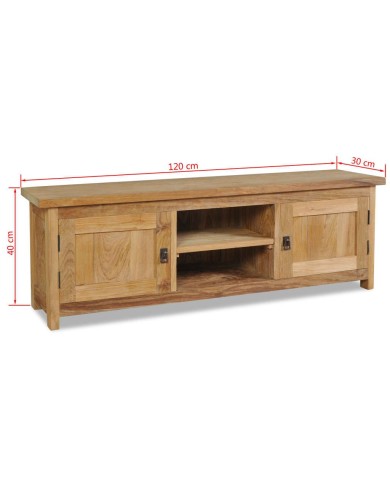 Meuble TV Teck massif 120 x 30 x 40 cm
