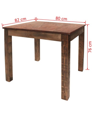 Table de salle à manger Bois de récupération massif 82x80x76 cm