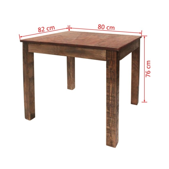 Table de salle à manger Bois de récupération massif 82x80x76 cm