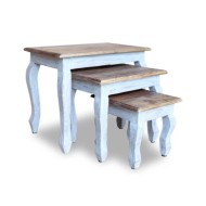 Ensemble de tables gigognes 3 pcs Bois de récupération massif 