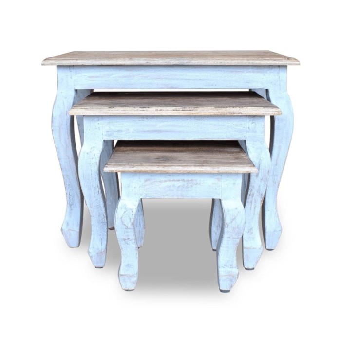 Ensemble de tables gigognes 3 pcs Bois de récupération massif 