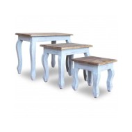 Ensemble de tables gigognes 3 pcs Bois de récupération massif 